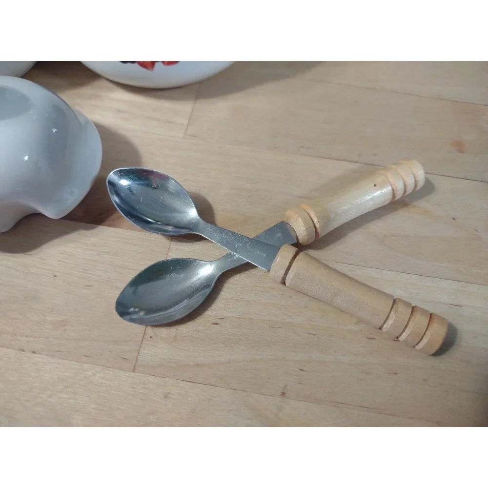 Houston Harvest Gift-Vintage Ceramic Jam/Jelly Server w/Handle, Lids and Spoons